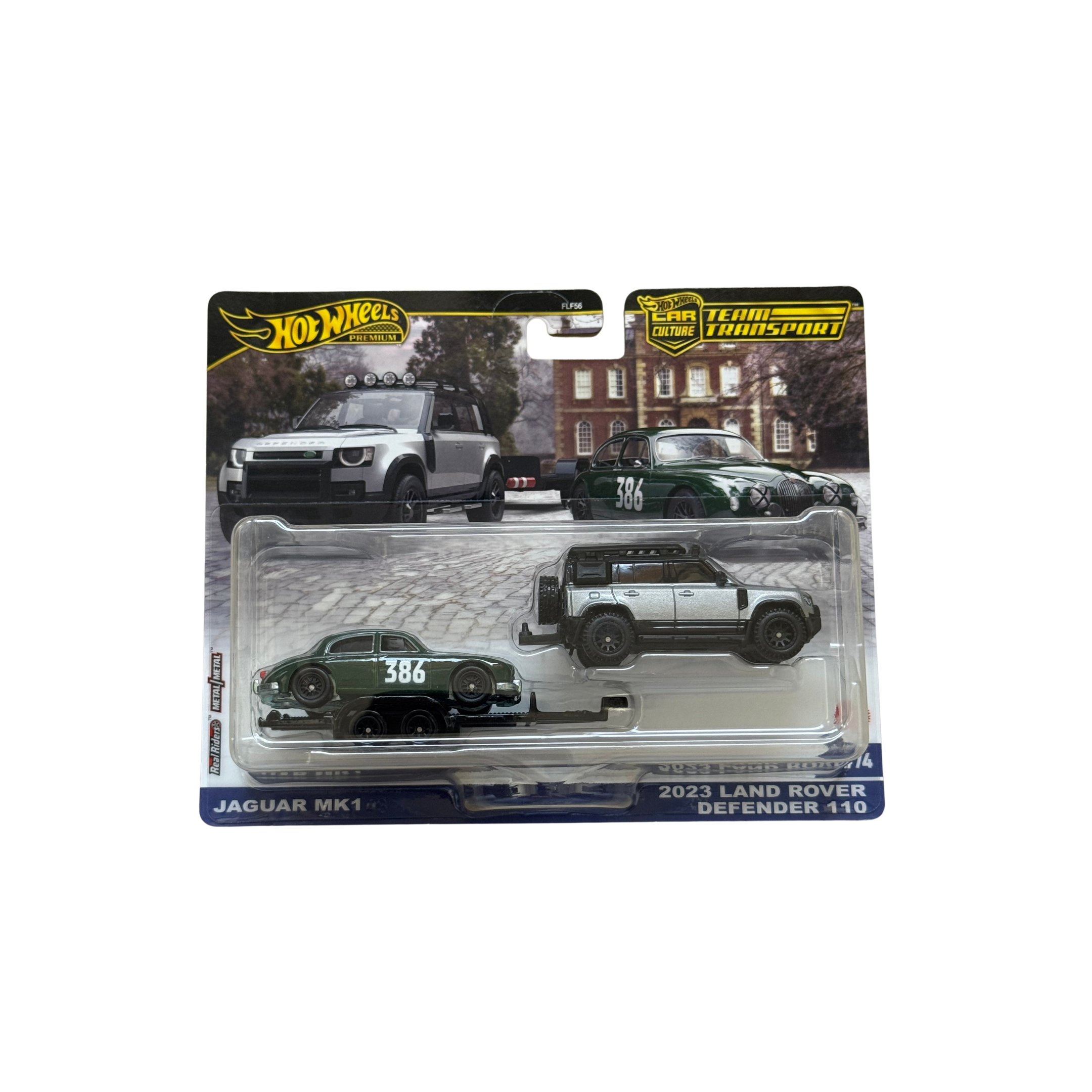 JAGUAR MK1 AND 2023 LAND ROVER DEFENDER 110 HOT WHEELS PREMIUM TEAM TRANSPORT (IMPORTED)